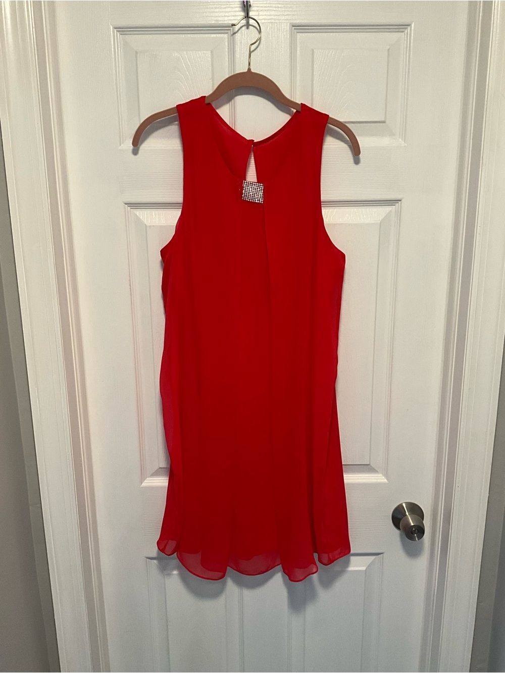 Dress Barn Red A-Line With Rhinestone Detail Formal -Cocktail Party Dress